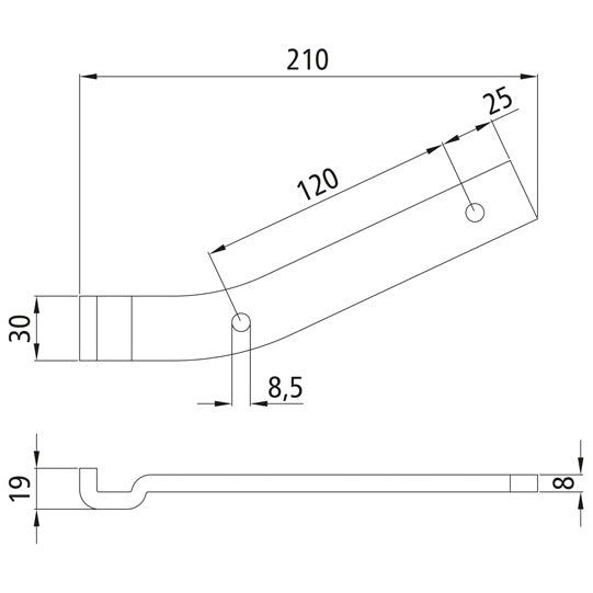 Counterholder 1027, left, galvanized steel