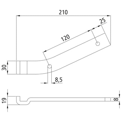Counterholder 1027, left, galvanized steel