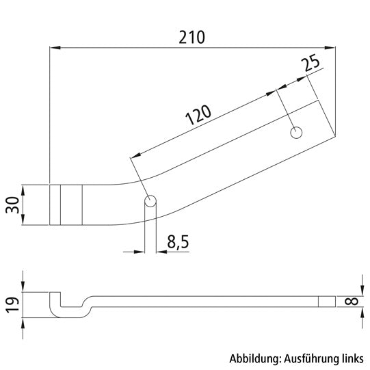 Counterholder 1027, right, galvanized steel