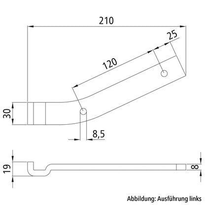 Counterholder 1027, right, galvanized steel