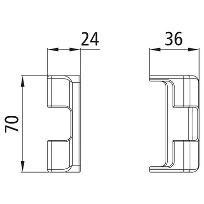 Ctrholder f. T-piece, raw stl.