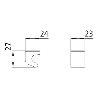 Ctrholder, raw stl., f. PWP cam lock