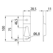 Counterholder/locking pocket T 50, stainless steel, rivetable