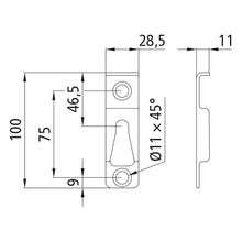 Counterholder/locking pocket T 50, stainless steel, screw-on