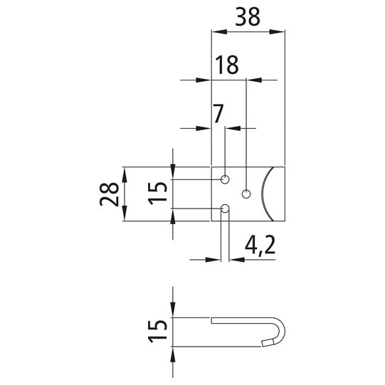 Ctrholder type 728, galvanised stl.