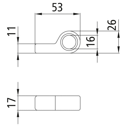 Counterholder, size 1, left = right, raw steel