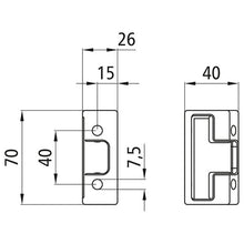 Ctrholder f. T-piece, raw stl., screw-on