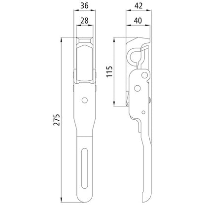 tipper fastener, straight