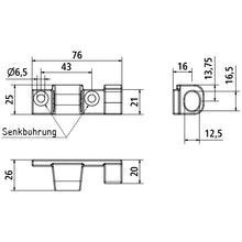 Suer hinge bearing, like 65700, galvanised/top-coat coating