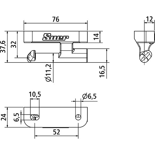 Suer hinge pin, like 6572, galvanised/top coat coating