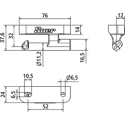 Suer hinge pin, like 6572, galvanised/top coat coating