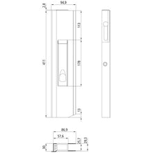 DC411SL long travel lock, left, with stop, 411 mm