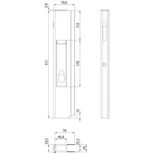 Long travel lock SC511SSL, left, with short stop, 511 mm