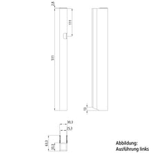 Counterholder for long travel lock, right, 511 mm