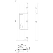 Long travel lock DC511L, left, without stop, 511 mm