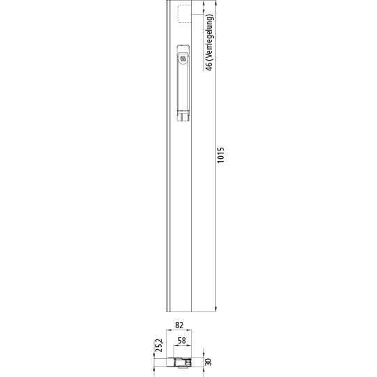 Suer long travel fastener, 1015 mm, R, coated