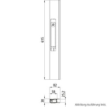 Suer long travel fastener, 615 mm, raw, R