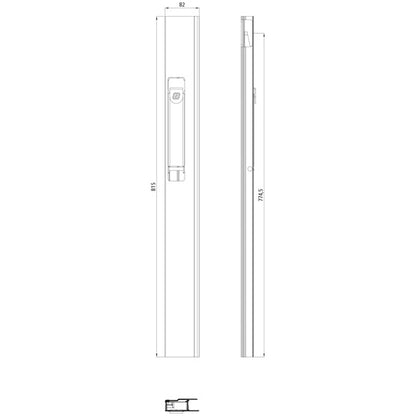 Suer long travel fastener, 815 mm, raw, L