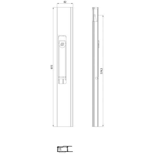 Suer long travel fastener, 615 mm, coated, L
