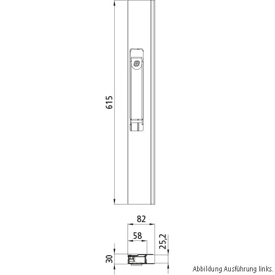 Suer long travel fastener, 615 mm, coated, R