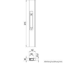 Suer long travel fastener, 615 mm, coated, R