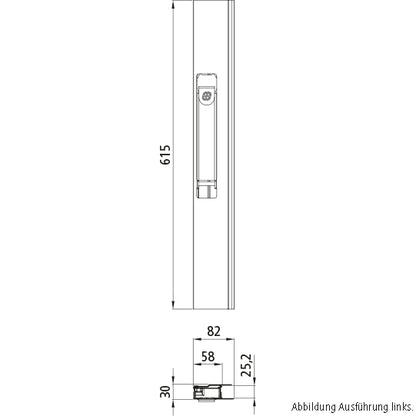 Suer long travel fastener, 615 mm, coated, R