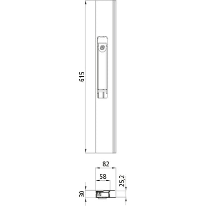 Suer long travel lock, 615 mm, anodised, L