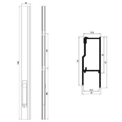Suer tandem lock, 1015 mm, L, raw