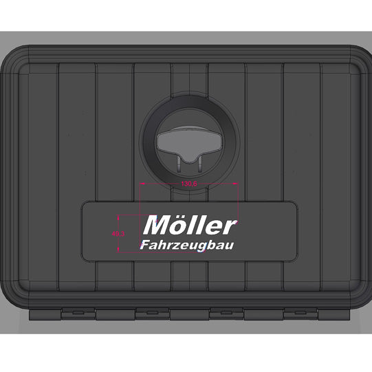 Nova 50 tool box, PP, black, 500 × 350 × 400 mm, w.logo