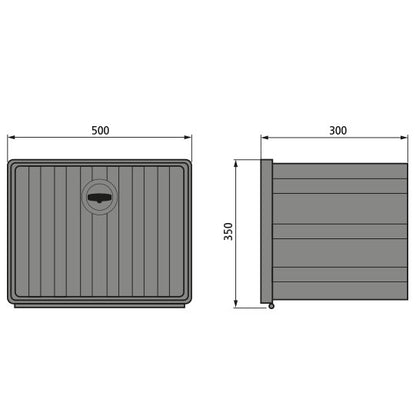 Nova 50 D tool box, PP, black, 500 × 350 × 300 mm