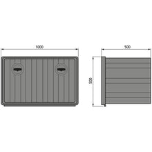 Nova 100 tool box, PP, black, 1000 × 500 × 500 mm