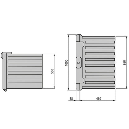 Tool box WK-FS 80, PP, drop-down handle, 950 × 500 × 460 mm