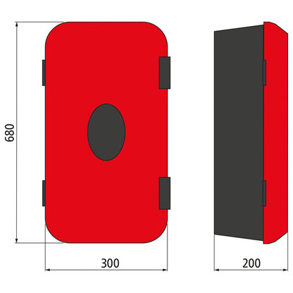 Fire extinguisher box 6/9 kg, polyethylene, w/ logo