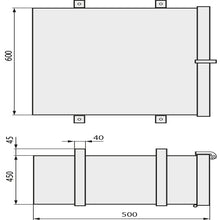 Steel toolbox, 600/450/500, drop-down bracket, holder, drawer