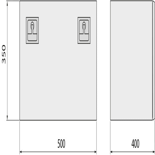 Wzk V2A, matt, 1.5 mm, 500 × 350 × 400, T-handle