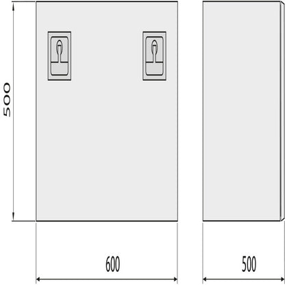 Wzk V2A, matt, 1.5 mm, 600 × 500 × 500, T-handle
