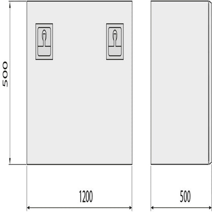 Wzk V2A, matt, 1.5 mm, 1200 × 500 × 500, T-handle