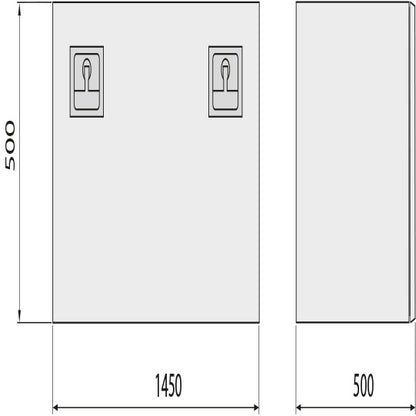 Wzk V2A, matt, 1.5 mm, 1450 × 500 × 500, T-handle