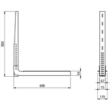 Tool box bracket set (2 pcs), adjustable, 3mm Magnelis, 698x800