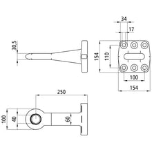 Drawbar eye Ø 40 w/ flange, 6-hole, w/out plate and screws