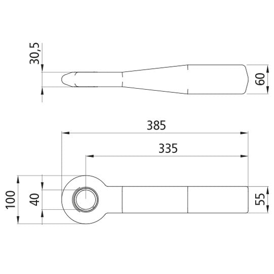 Drawbar eye 60 x 55 mm ( Hx W )