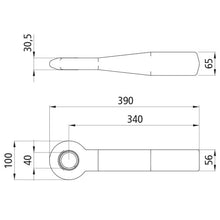 Dragögla 65 x 55 mm (H x B) Hel axel