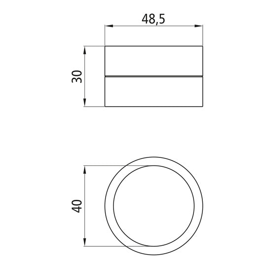 Drawbar eye bush Outer Ø 48.5 mm, closed