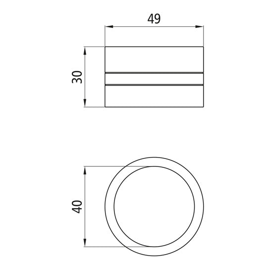 Drawbar eye bush Outer Ø 49.0 mm, closed