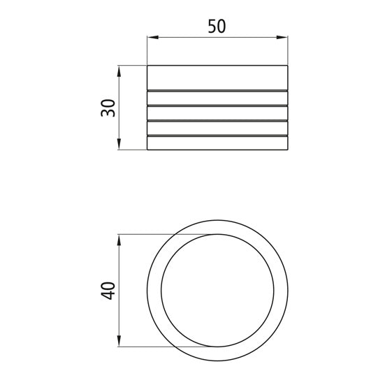 Vetoaisan silmukan holkki Ulko-Ø 50,0 mm, suljettu