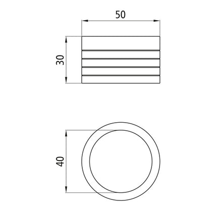 Vetoaisan silmukan holkki Ulko-Ø 50,0 mm, suljettu