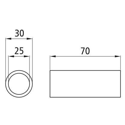 Brass spring bushing 25 x 30 x 70 mm