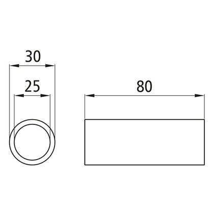 Brass spring bushing 25 x 30 x 80 mm