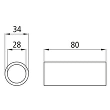 Messinkinen jousiholkki 28 x 34 x 80 mm
