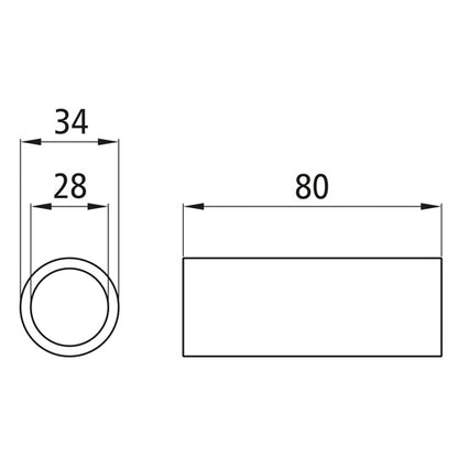 Brass spring bushing 28 x 34 x 80 mm